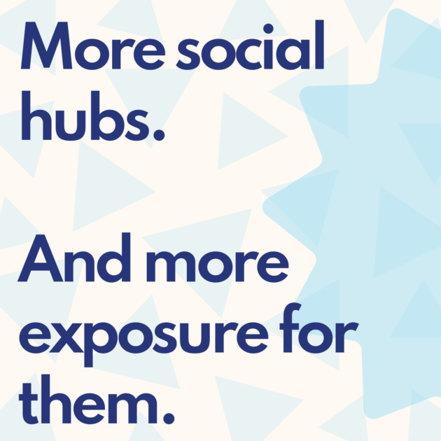 More social hubs. And more exposure for them.